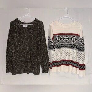 ✨2for1✨ Forest Green and Cream Sweater Set old navy
